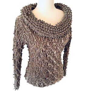 Ruched Velvet Cowl Neck Long Sleeve Top - Excellent Condition - Size S